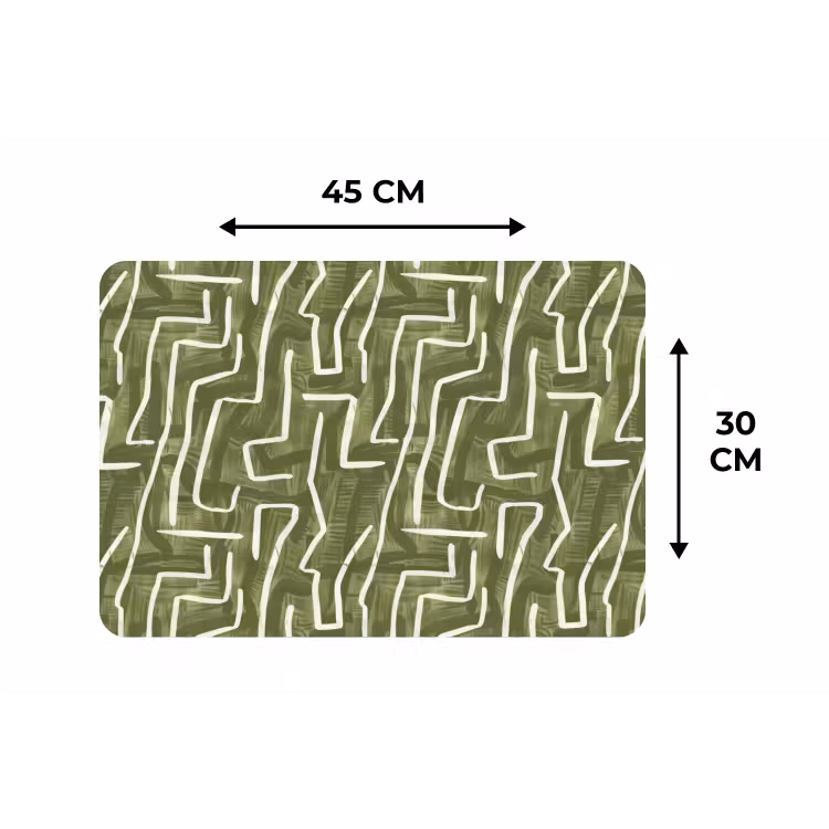 Placemat - 6 stuks - Groen - Abstract - Penseelstreken - Patroon — 3