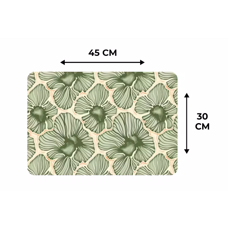 Placemat - 6 stuks - Groen - Botanisch - Bloemen - Organisch - Patroon — 3