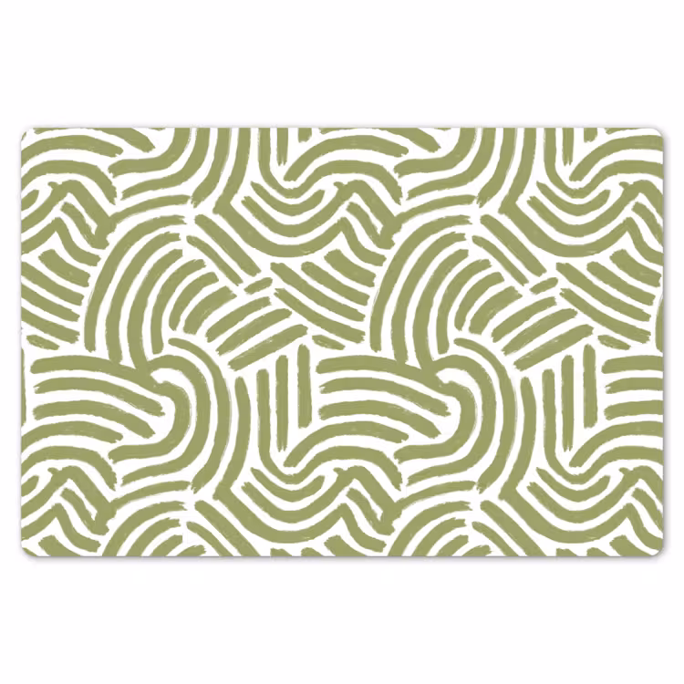 Placemat - 6 stuks - Saliegroen - Abstract - Bogen - Handgetekend - Patroon — 7