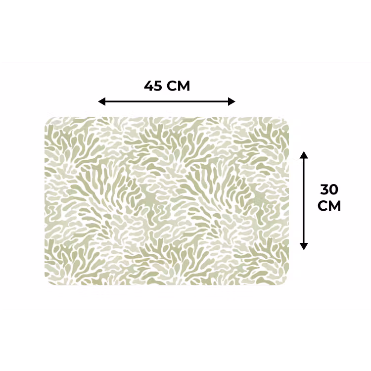 Placemat - 6 stuks - Saliegroen - Abstract - Organisch - Koraal - Patroon — 3