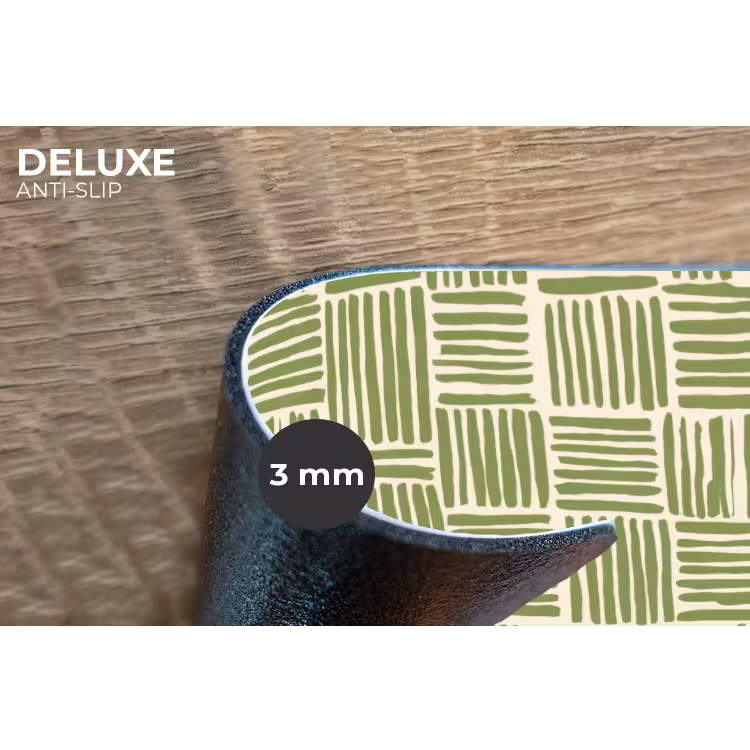 Placemat - 6 stuks - Saliegroen - Blokken - Handgetekend - Patroon — 4