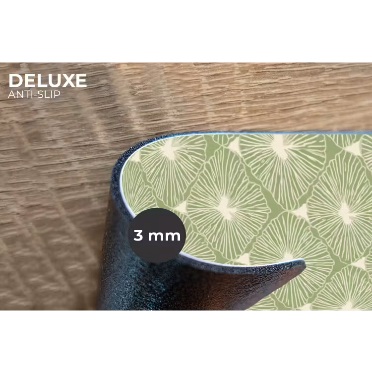 Placemat - 6 stuks - Saliegroen - Botanisch - Ruiten - Organisch - Patroon — 4