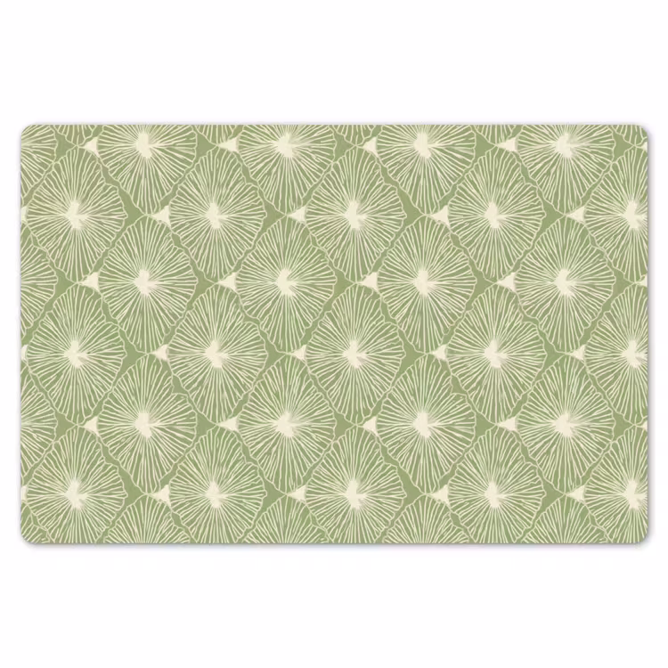 Placemat - 6 stuks - Saliegroen - Botanisch - Ruiten - Organisch - Patroon — 7