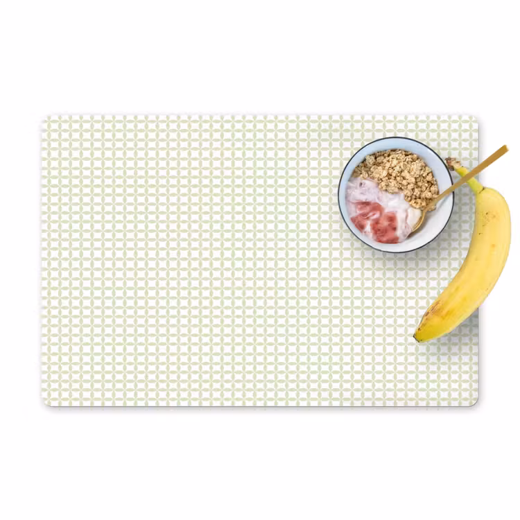 Placemat - 6 stuks - Saliegroen - Geometrisch - Cirkels - Patroon — 1