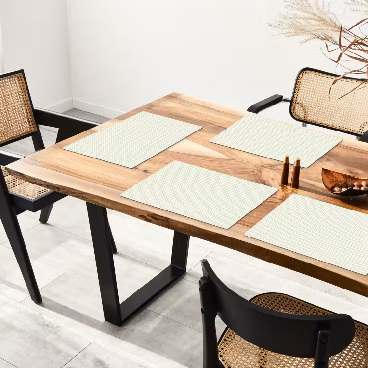 Placemat - 6 stuks - Saliegroen - Geometrisch - Cirkels - Patroon — 5