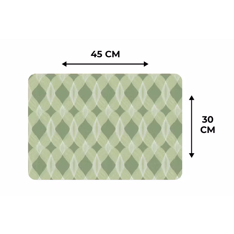 Placemat - 6 stuks - Saliegroen - Geometrisch - Organisch - Traliewerk - Patroon — 3