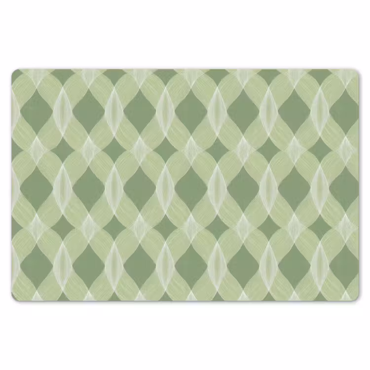 Placemat - 6 stuks - Saliegroen - Geometrisch - Organisch - Traliewerk - Patroon — 7