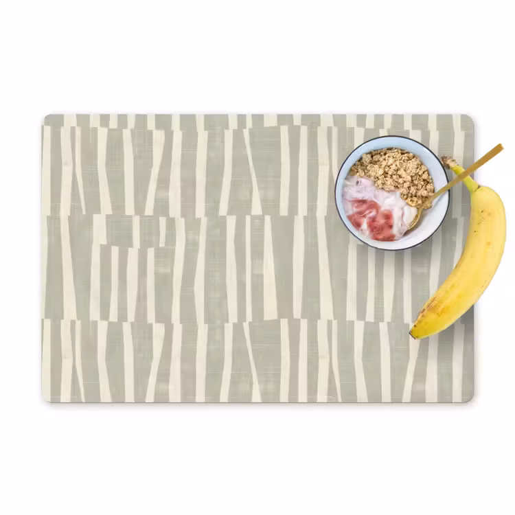 Placemat - 6 stuks - Saliegroen - Strepen - Geometrisch - Textuur - Patroon — 1