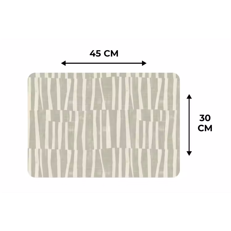 Placemat - 6 stuks - Saliegroen - Strepen - Geometrisch - Textuur - Patroon — 3
