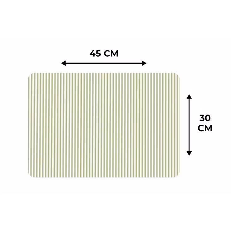 Placemat - 6 stuks - Saliegroen - Strepen - Minimalistisch - Patroon — 3