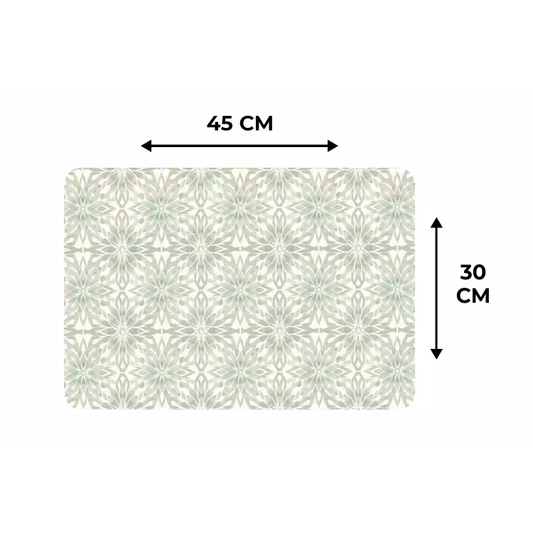 Placemat - 6 stuks - Saliegroen - Symmetrisch - Mandala - Ornament - Patroon — 3