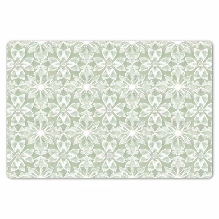 Placemat - 6 stuks - Saliegroen - Symmetrisch - Mandala - Ornament - Patroon — 7