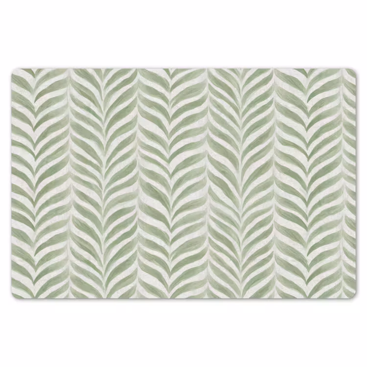 Placemat - 6 stuks - Saliegroen - Visgraat - Organisch - Penseelstreken - Patroon — 7
