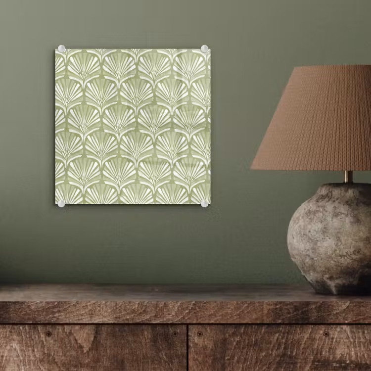 Glas schilderij - Saliegroen - Ginkgo Biloba - Waaier - Patroon — 4