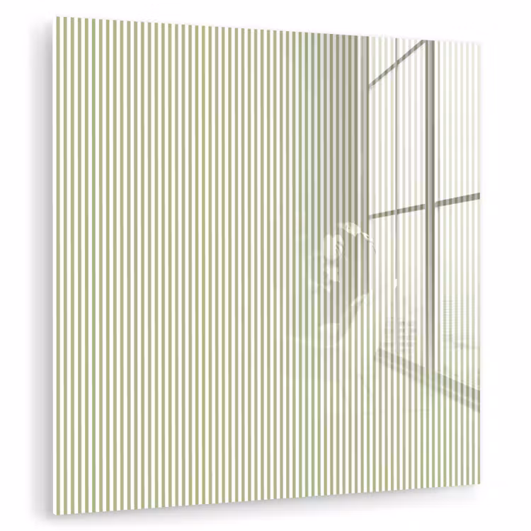 Glas schilderij - Saliegroen - Strepen - Minimalistisch - Patroon — 1