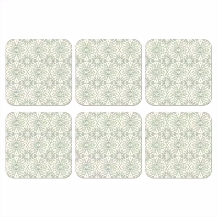 Onderzetter - Saliegroen - Symmetrisch - Mandala - Ornament - Patroon — 1