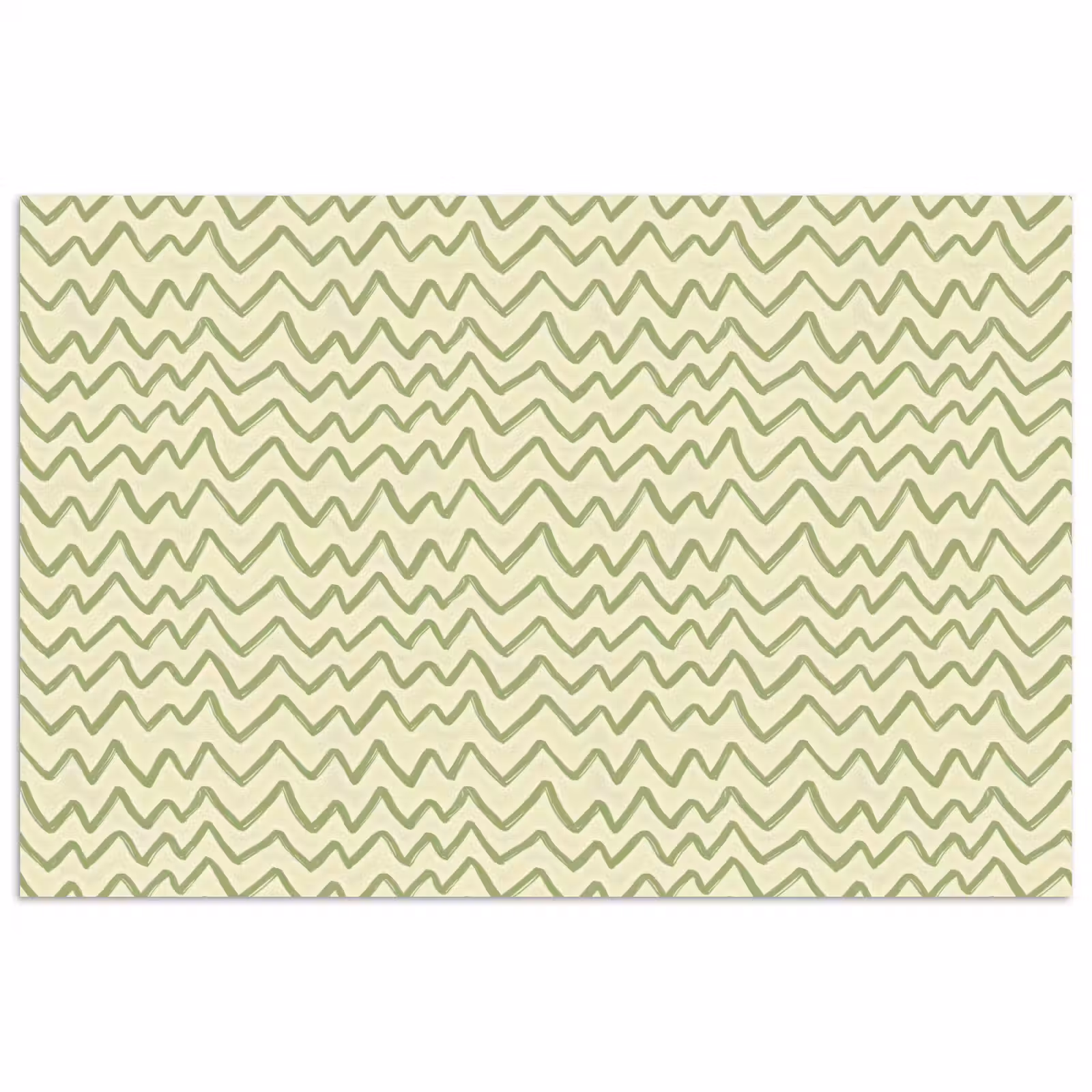 Poster - Saliegroen - Zigzag - Handgetekend - Patroon — 1