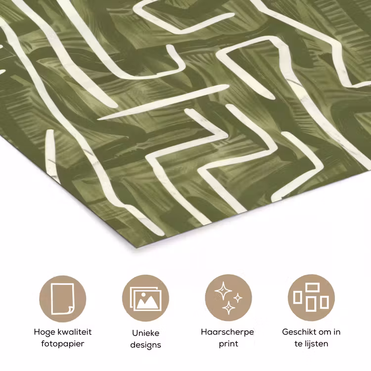 Poster - Groen - Abstract - Penseelstreken - Patroon — 5