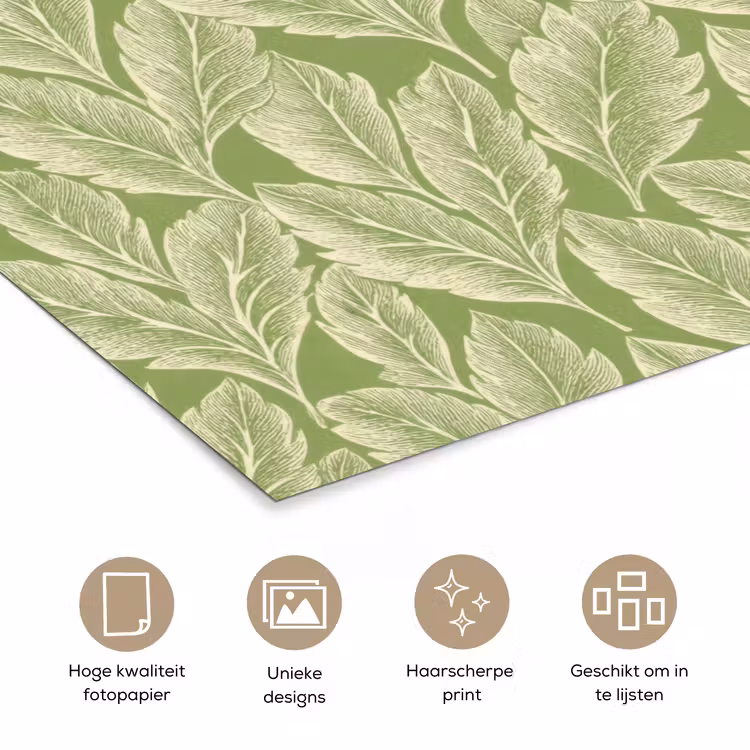Poster - Groen - Botanisch - Bladeren - Vintage - Patroon — 5