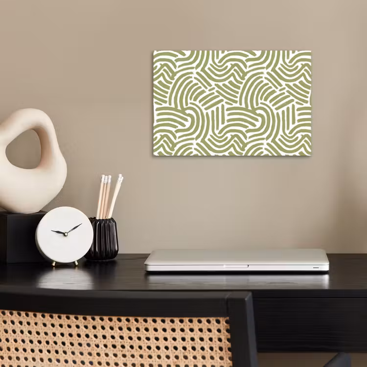 Poster - Saliegroen - Abstract - Bogen - Handgetekend - Patroon — 2