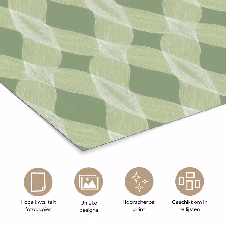 Poster - Saliegroen - Geometrisch - Organisch - Traliewerk - Patroon — 5