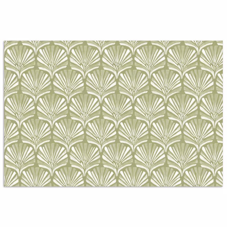 Poster - Saliegroen - Ginkgo Biloba - Waaier - Patroon — 1