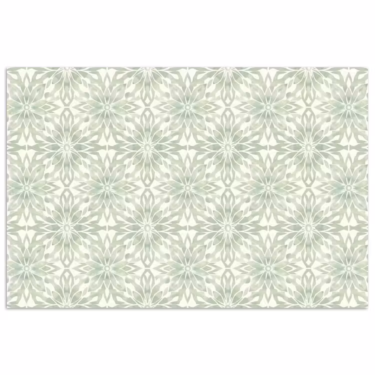 Poster - Saliegroen - Symmetrisch - Mandala - Ornament - Patroon — 1