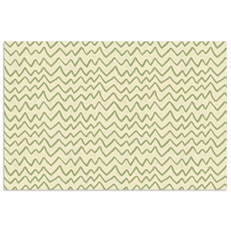Poster - Saliegroen - Zigzag - Handgetekend - Patroon — 1