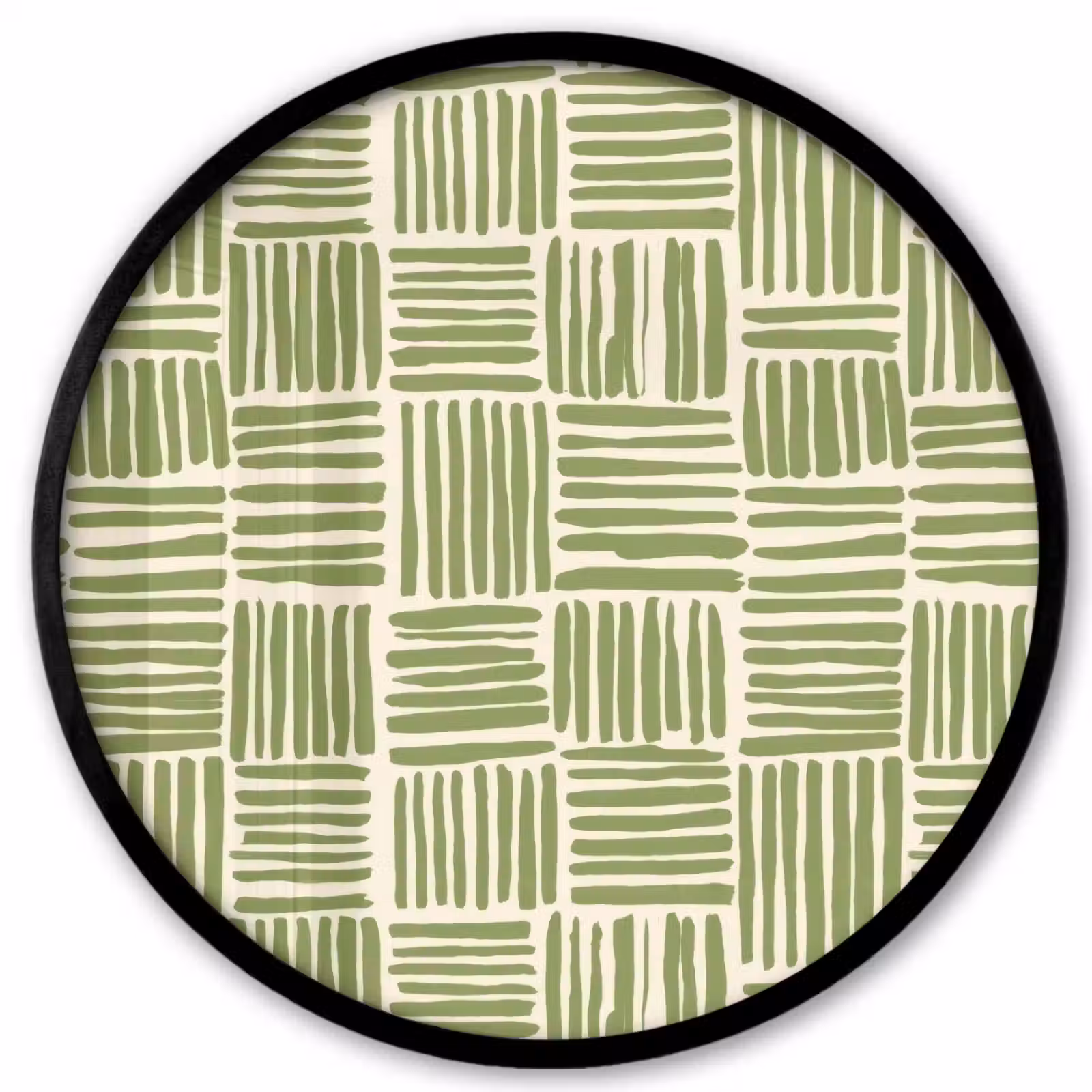 Ronde fotolijst - Saliegroen - Blokken - Handgetekend - Patroon — 1