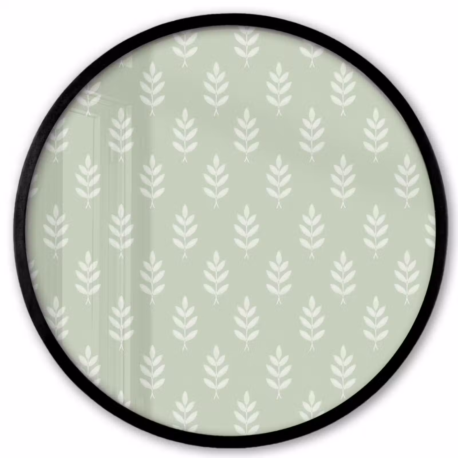 Ronde fotolijst - Saliegroen - Botanisch - Takjes - Minimalistisch - Patroon — 1