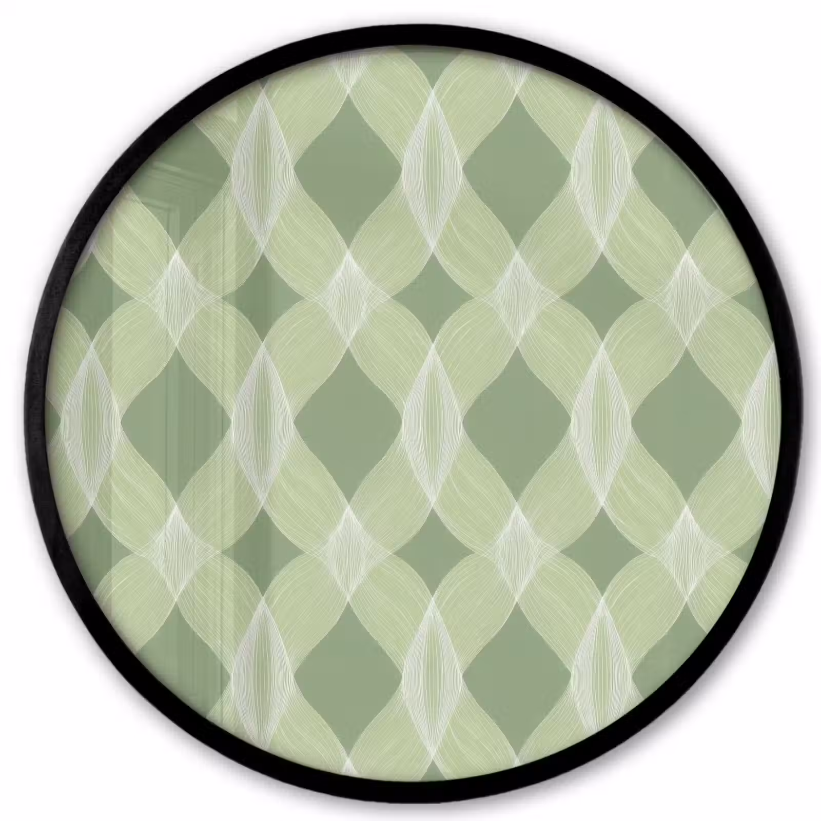 Ronde fotolijst - Saliegroen - Geometrisch - Organisch - Traliewerk - Patroon — 1