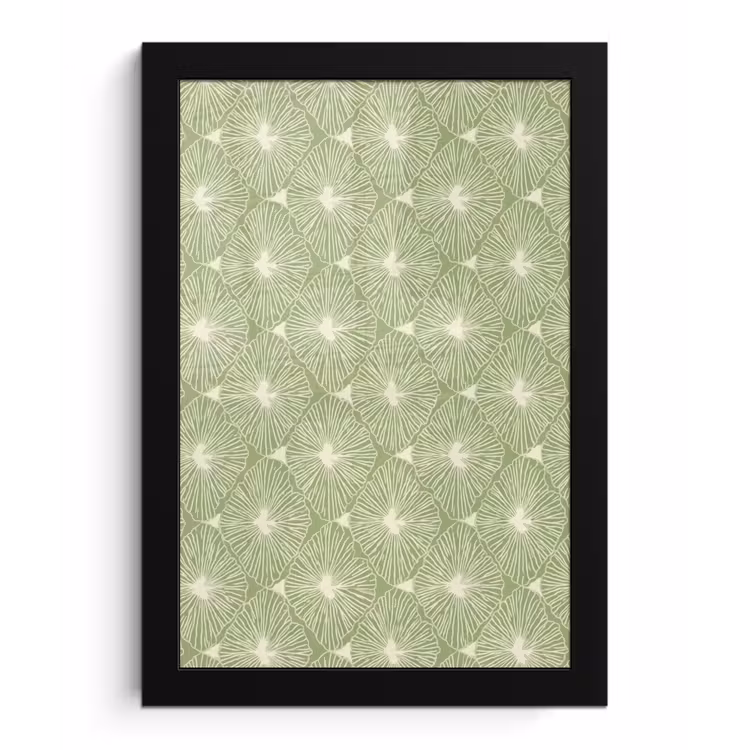 Poster met lijst - Saliegroen - Botanisch - Ruiten - Organisch - Patroon — 1