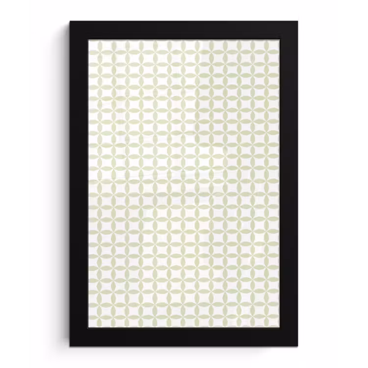 Poster met lijst - Saliegroen - Geometrisch - Cirkels - Patroon — 1