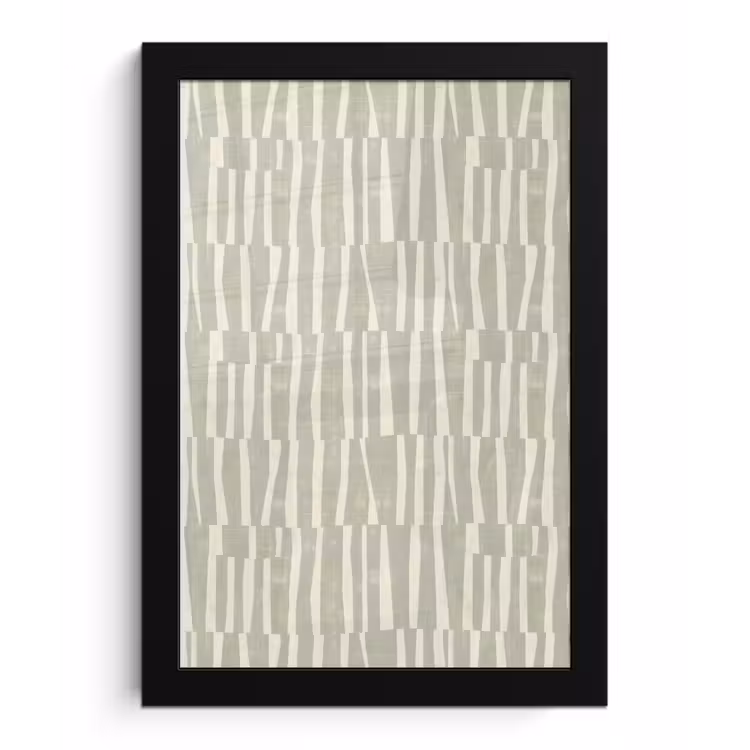 Poster met lijst - Saliegroen - Strepen - Geometrisch - Textuur - Patroon — 1