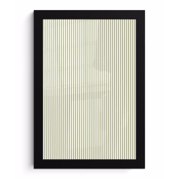 Poster met lijst - Saliegroen - Strepen - Minimalistisch - Patroon — 1