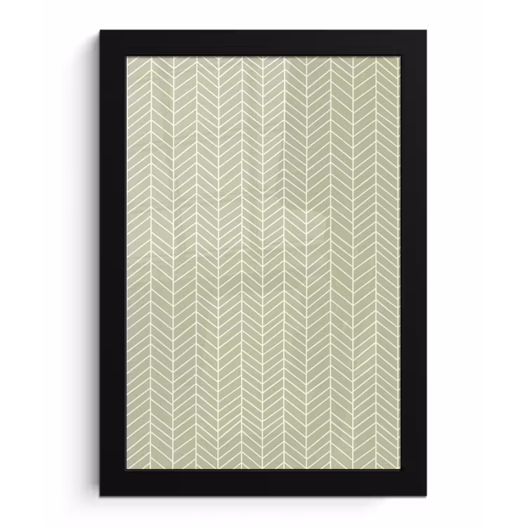 Poster met lijst - Saliegroen - Visgraat - Geometrisch - Patroon — 1