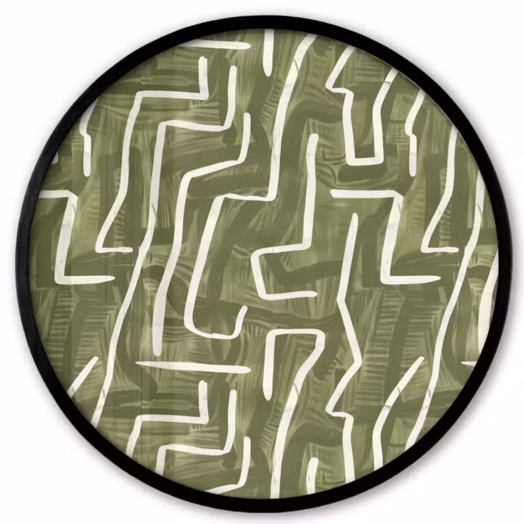 Ronde fotolijst - Groen - Abstract - Penseelstreken - Patroon — 1