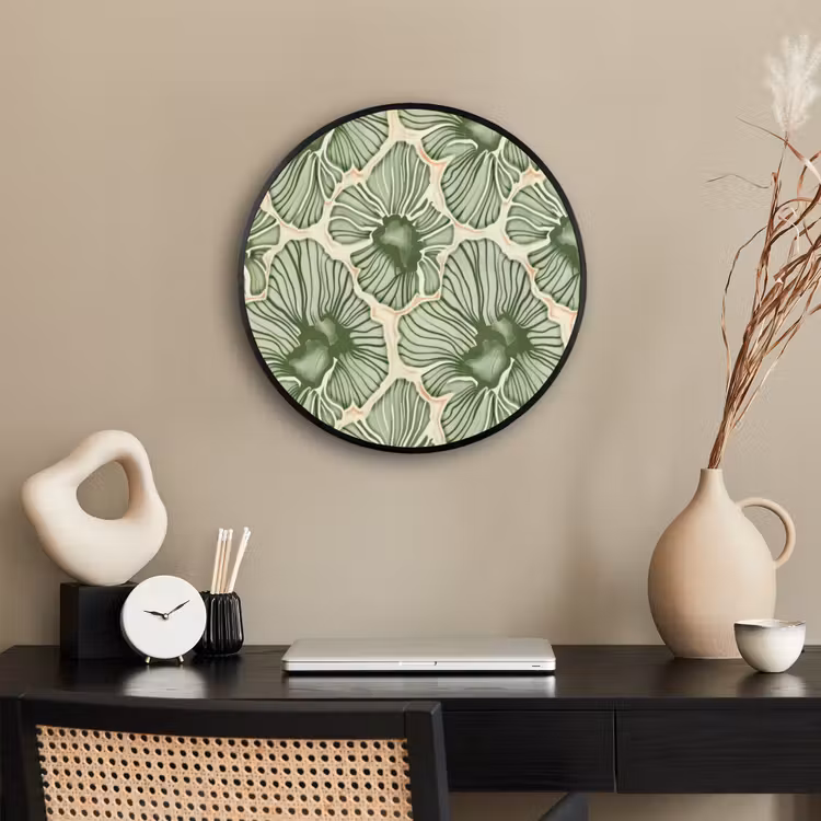 Ronde fotolijst - Groen - Botanisch - Bloemen - Organisch - Patroon — 3