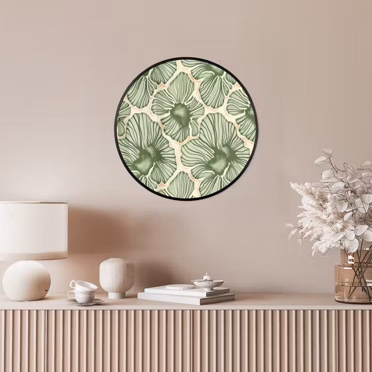 Ronde fotolijst - Groen - Botanisch - Bloemen - Organisch - Patroon — 5