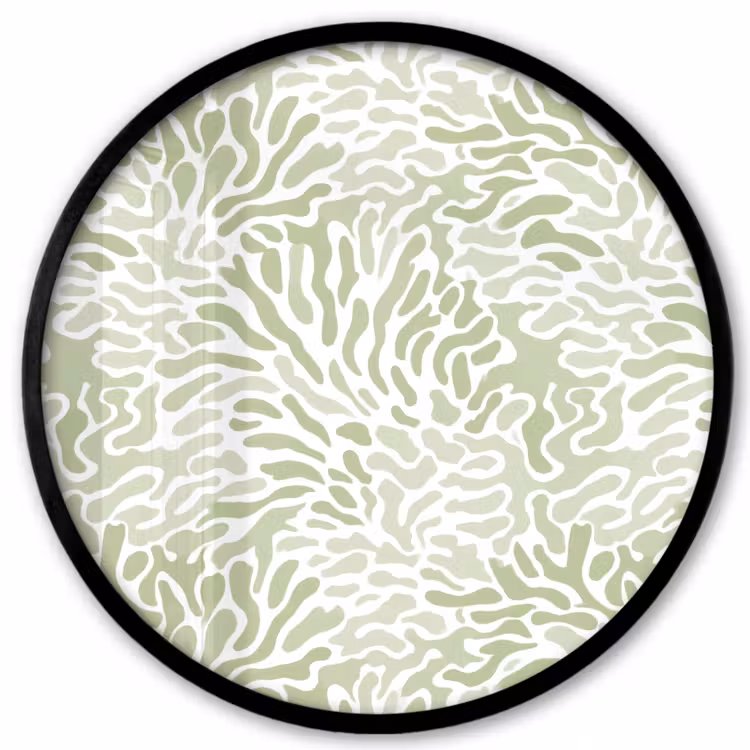 Ronde fotolijst - Saliegroen - Abstract - Organisch - Koraal - Patroon — 1