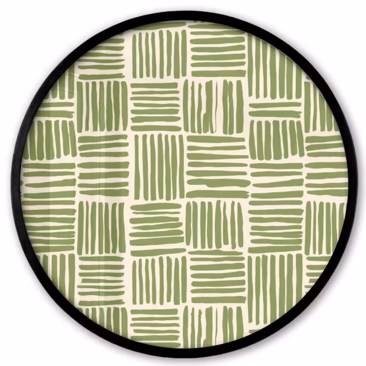 Ronde fotolijst - Saliegroen - Blokken - Handgetekend - Patroon — 1