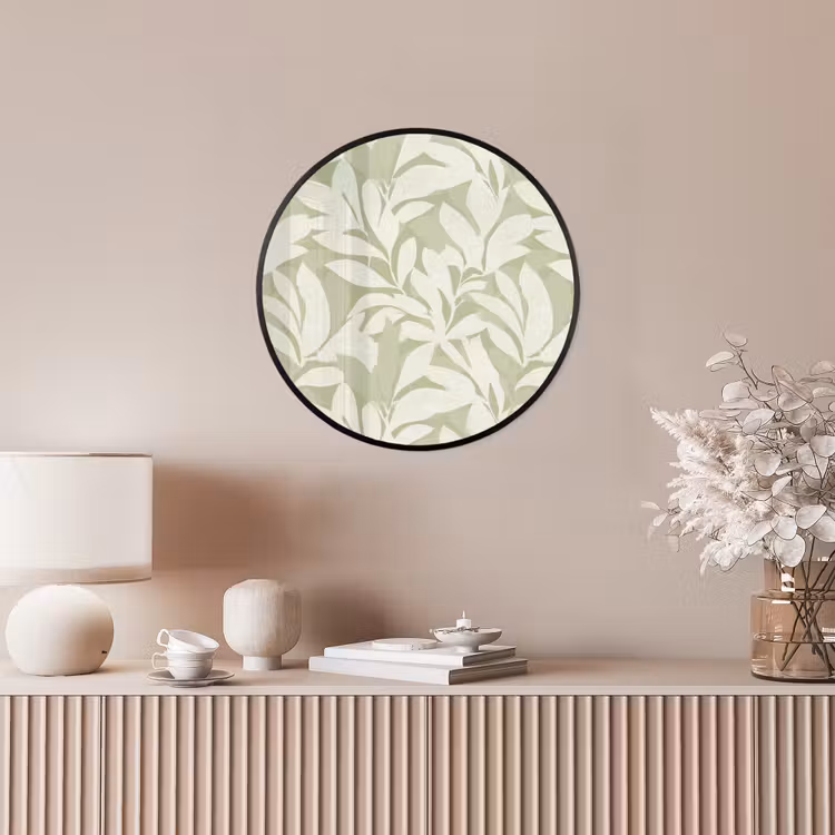 Ronde fotolijst - Saliegroen - Botanisch - Minimalistisch - Patroon — 5