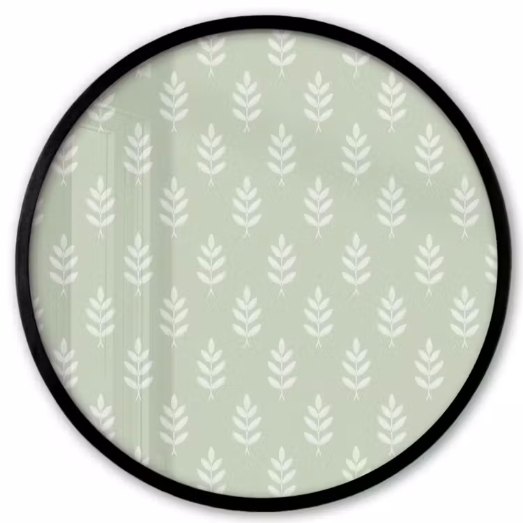 Ronde fotolijst - Saliegroen - Botanisch - Takjes - Minimalistisch - Patroon — 1