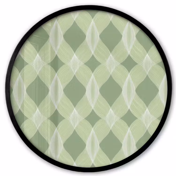 Ronde fotolijst - Saliegroen - Geometrisch - Organisch - Traliewerk - Patroon — 1
