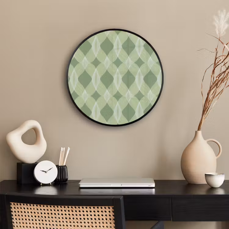 Ronde fotolijst - Saliegroen - Geometrisch - Organisch - Traliewerk - Patroon — 3