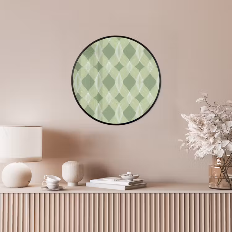 Ronde fotolijst - Saliegroen - Geometrisch - Organisch - Traliewerk - Patroon — 5