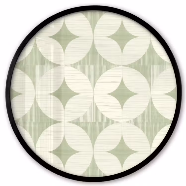 Ronde fotolijst - Saliegroen - Geometrisch - Retro - Mid-Century - Patroon — 1