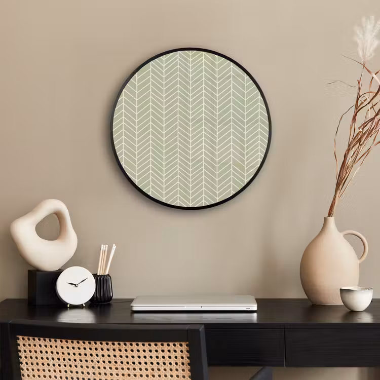 Ronde fotolijst - Saliegroen - Visgraat - Geometrisch - Patroon — 3