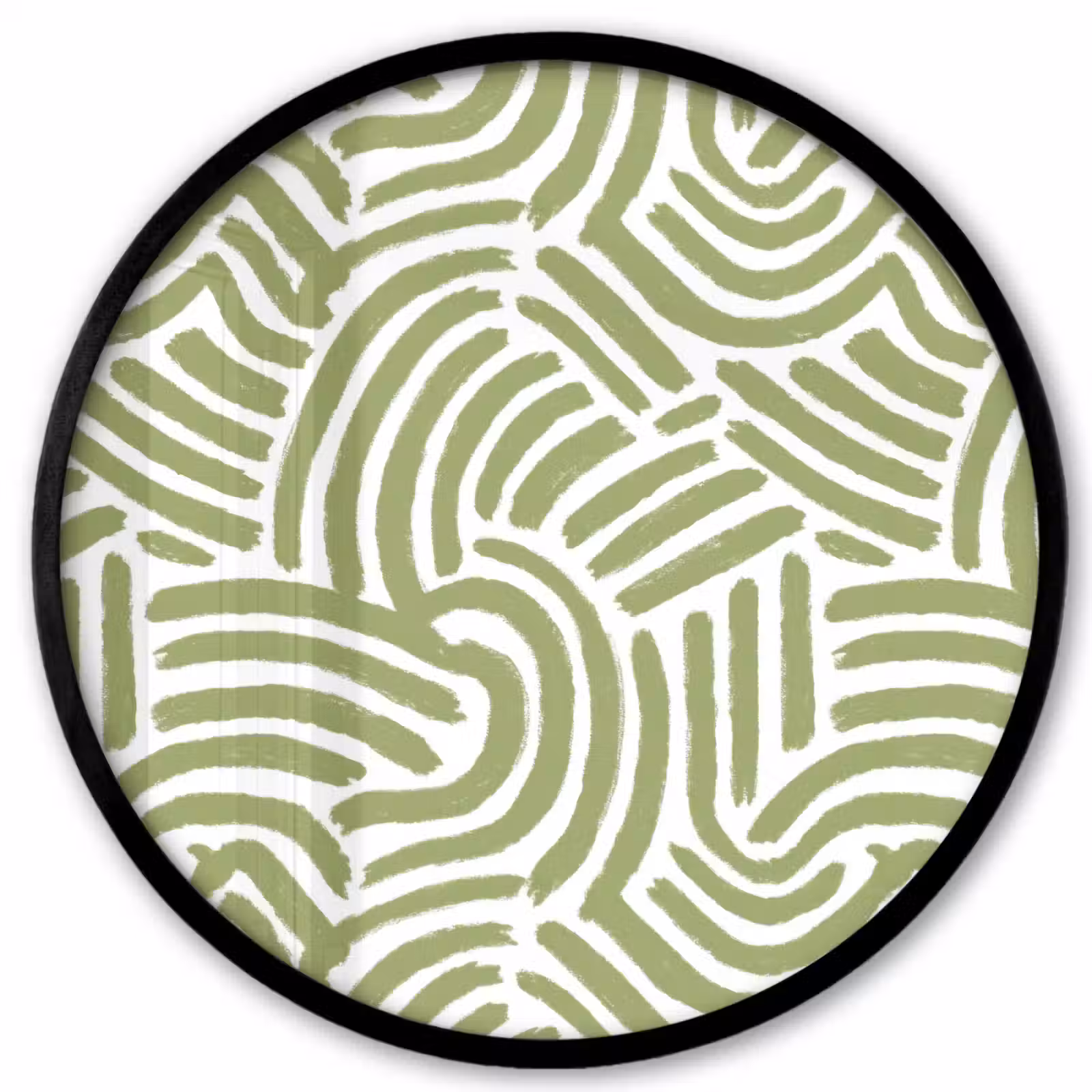 Ronde fotolijst - Saliegroen - Abstract - Bogen - Handgetekend - Patroon — 1
