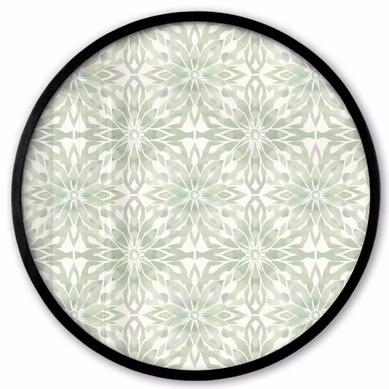 Ronde fotolijst - Saliegroen - Symmetrisch - Mandala - Ornament - Patroon — 1